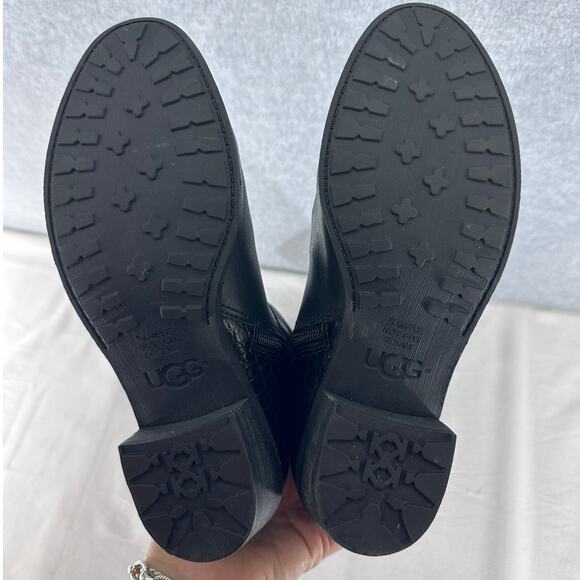 UGG Womens sz 7.5/8 Barton Croco Tall Black Leather Riding Boot Classic SEE DISC - Picture 6 of 14